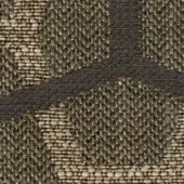 Woven fabric texture, muted beige and gray geometric pattern, dense nubby weave with diagonal bands, sample labeled “swan > fabric (g) > g 465”.